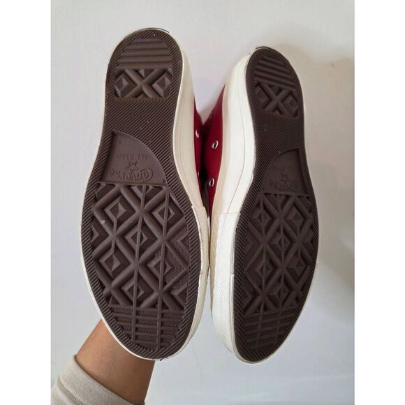 CONVERSE CHUCK TAYLOR ALL STAR "BIG C LOGO" HIGH TOP RED LEATHER SHOES SIZE W7/M - Picture 5 of 11